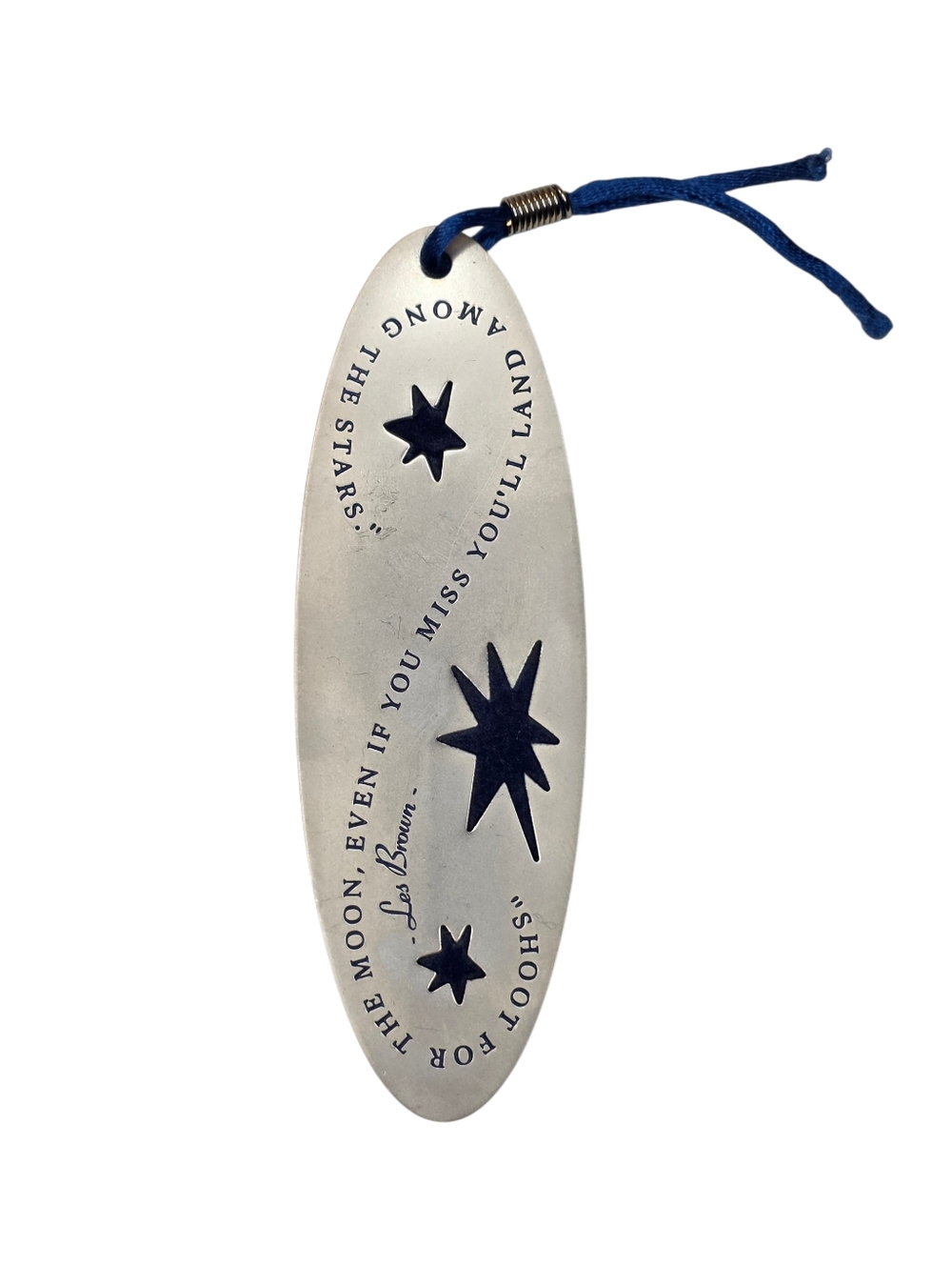 Vintage Saachi Silver Metal Bookmark Featuring Les Brown Inspirational Quote